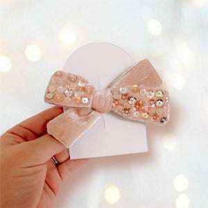 Pre-Made Sequin Nude Bow