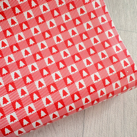 Red Tree Gingham Leatherette