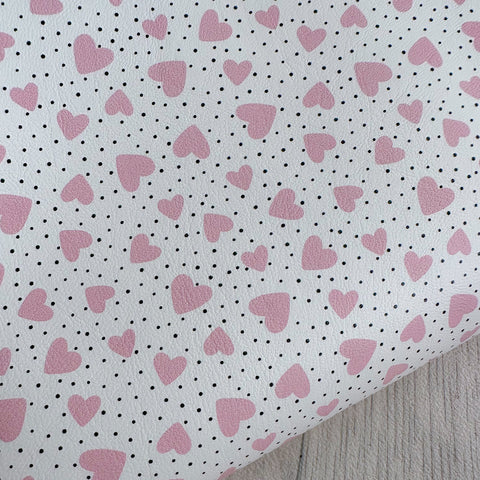 Polka Dot Heart Leatherette