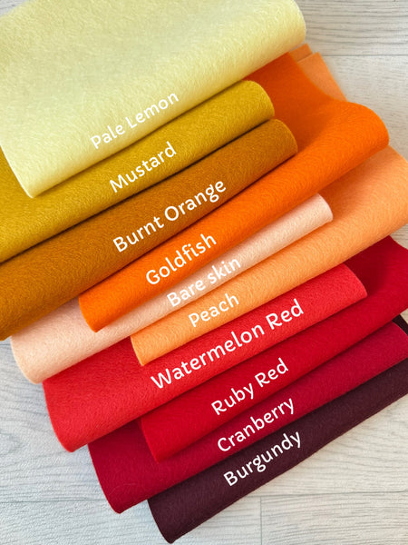 Goldfish Orange 100% Merino Wool Felt