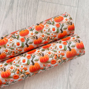 3D Velvet Pumpkins Leatherette