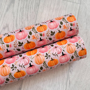 Pink & Orange Pumpkins Leatherette