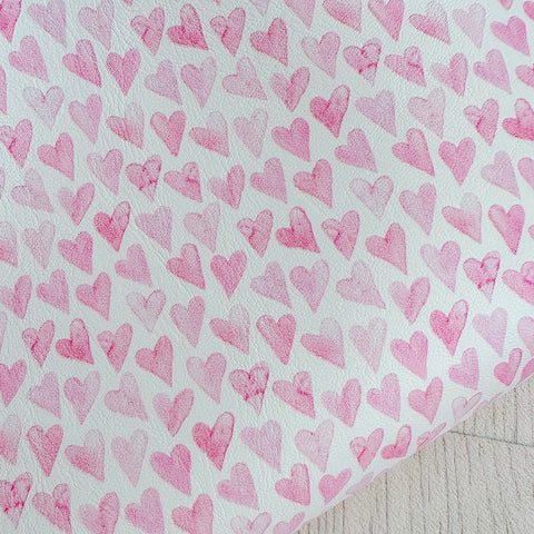 Watercolour Hearts Leatherette