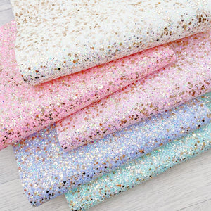 Rainbow pastel Chunky Glitter fabric A4 sheet bow crafts supplies glitter material wallpaper maker hair bows 